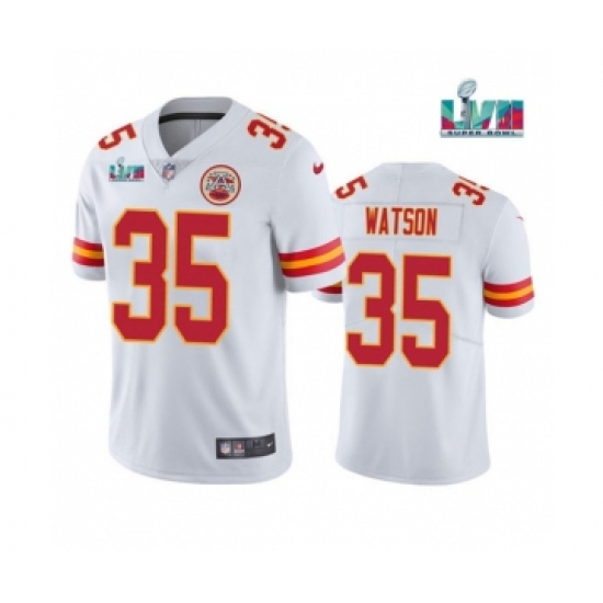 Men's Kansas City Chiefs #35 Jaylen Watson White Super Bowl LVII Patch Vapor Untouchable Limited Stitched Jersey - Ujersey