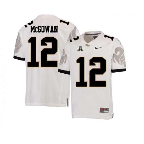 UCF Knights 12 Taj McGowan White College Football Jersey - Ujersey