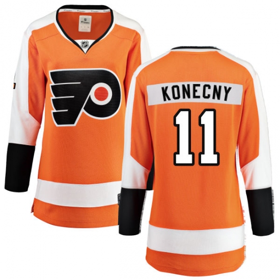 Women's Philadelphia Flyers #11 Travis Konecny Fanatics Branded Orange Home Breakaway NHL Jersey - Ujersey