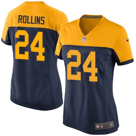 Women's Nike Green Bay Packers #24 Quinten Rollins Elite Navy Blue Alternate NFL Jersey - Ujersey