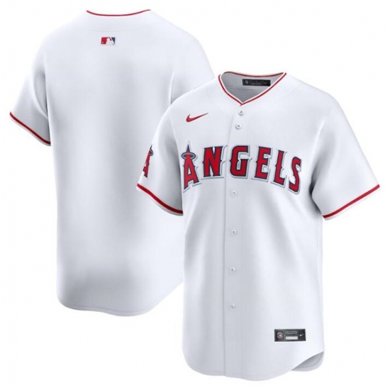 Men's Los Angeles Angels Blank White Home Limited Baseball Stitched Jersey - Ujersey