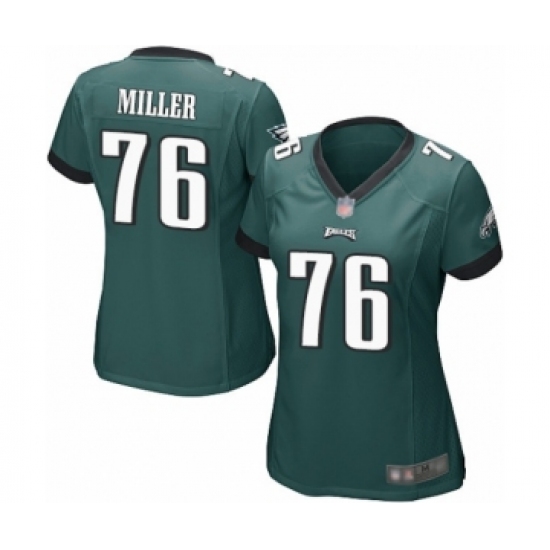 Women's Philadelphia Eagles #76 Shareef Miller Game Midnight Green Team Color Football Jersey - Ujersey