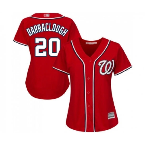 Women's Washington Nationals #20 Kyle Barraclough Replica Red Alternate 1 Cool Base Baseball Jersey - Ujersey