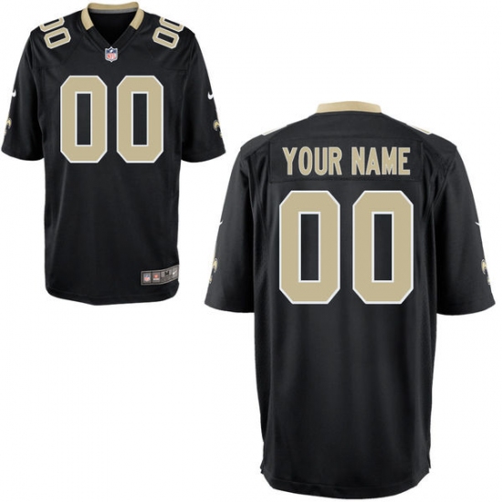 Men's New Orleans Saints Nike Black Custom Game Jersey - Ujersey