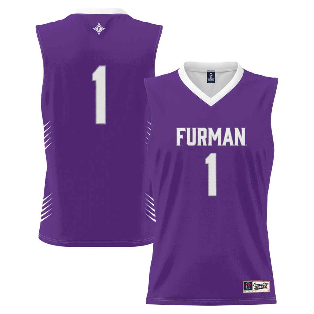 Youth GameDay Greats #1 Purple Furman Paladins Lightweight Basketball Jersey - ujerseystore