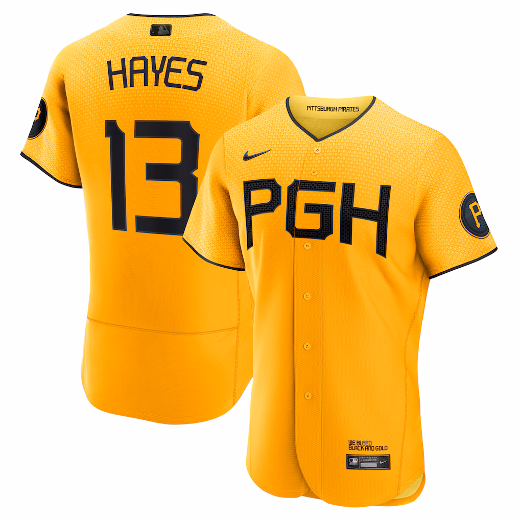 Men's Pittsburgh Pirates Ke'Bryan Hayes Nike Gold City Connect Authentic Player Jersey - ujerseystore