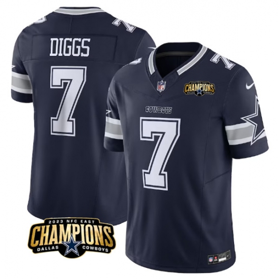 Men's Dallas Cowboys #7 Trevon Diggs Navy 2023 F.U.S.E. NFC East Champions Football Stitched Jersey - Ujersey