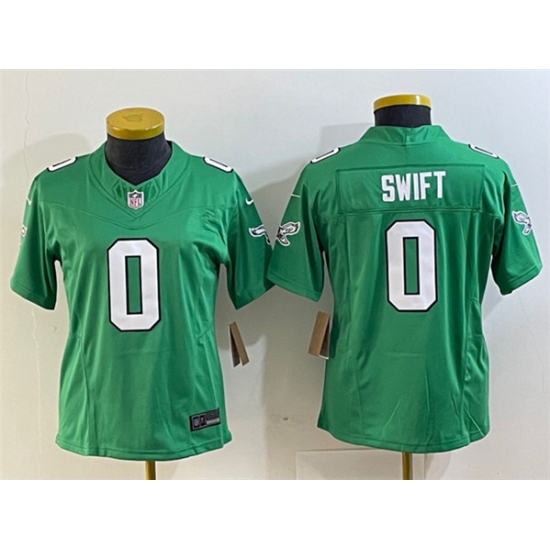 Women's Philadelphia Eagles #0 D’andre Swift Green 2023 F.U.S.E. Football Stitched Jersey - Ujersey