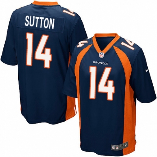 Men's Nike Denver Broncos #14 Courtland Sutton Game Navy Blue Alternate NFL Jersey - Ujersey