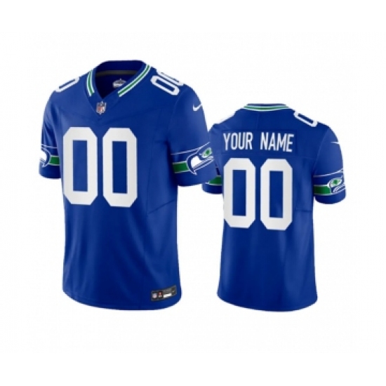Men's Nike Seattle Seahawks Active Player Custom Royal 2023 F.U.S.E. Vapor Limited Throwback Stitched Jersey - Ujersey