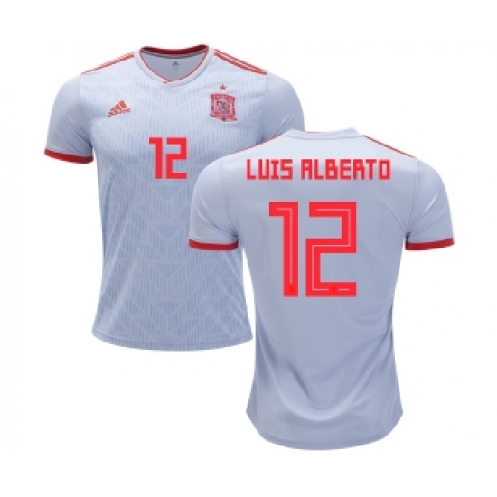 Spain #12 Luis Alberto Away Soccer Country Jersey