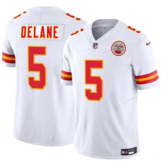 Men’s Kansas City Chiefs #5 Mansoor Delane White 2026 Draft F.U.S.E. Vapor Untouchable Limited Football Stitched Jersey - Ujersey