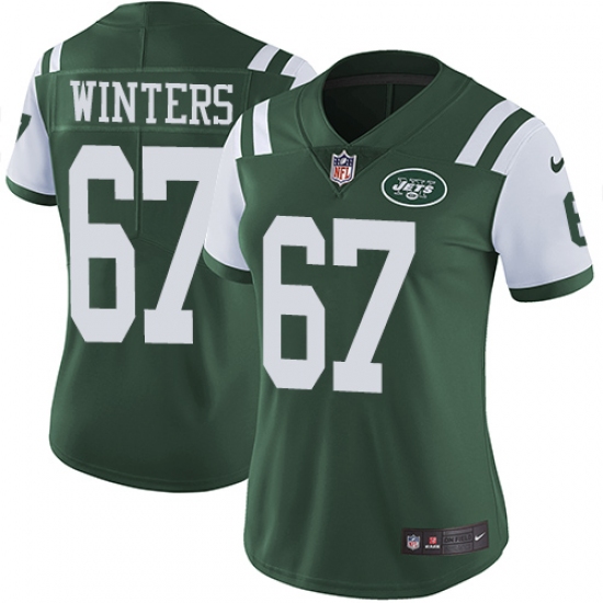 Women's Nike New York Jets #67 Brian Winters Green Team Color Vapor Untouchable Limited Player NFL Jersey - Ujersey