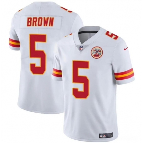 Men’s Kansas City Chiefs #5 Hollywood Brown White Vapor Untouchable Limited Football Stitched Jersey - Ujersey