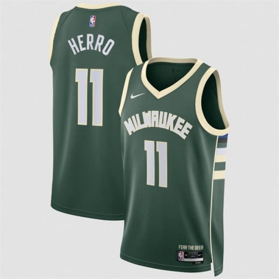 Men's Milwaukee Bucks #11 Tyler Herro Green 2026 Icon Edition Stitched Basketball Jersey - Ujersey
