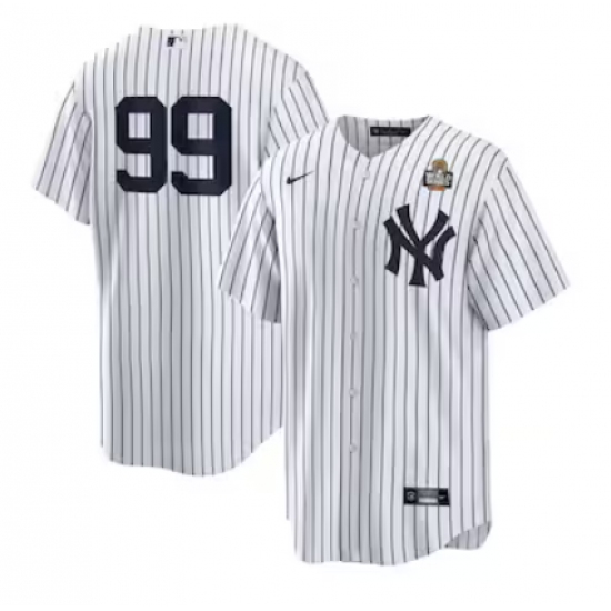 Men's New York Yankees #99 Aaron Judge Nike White 2024 World Series Home Replica Player Jersey