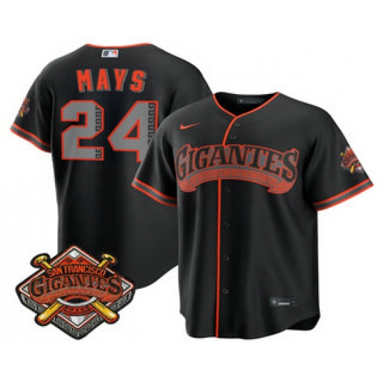 Men's San Francisco Giants #24 Willie Mays Black 2026 Alternate Stadium Stitched Jersey - Ujersey