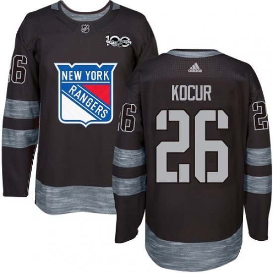 Men's Adidas New York Rangers #26 Joe Kocur Premier Black 1917-2017 100th Anniversary NHL Jersey - Ujersey