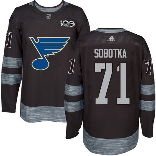 Men's Adidas St. Louis Blues #71 Vladimir Sobotka Authentic Black 1917-2017 100th Anniversary NHL Jersey - Ujersey