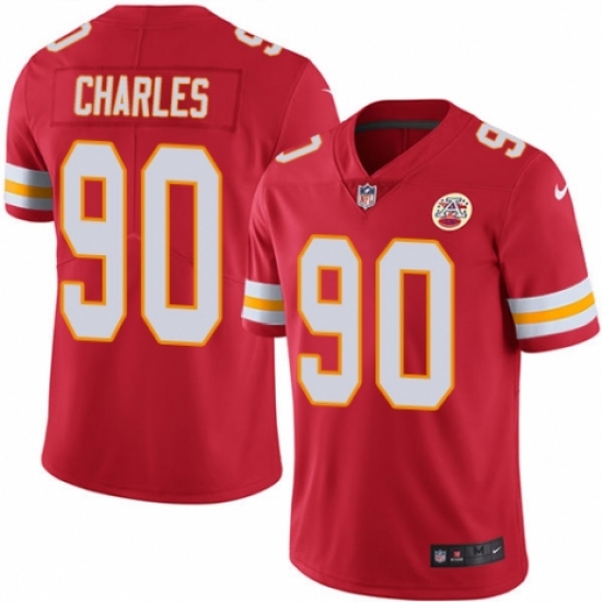 Youth Nike Kansas City Chiefs #90 Stefan Charles Red Team Color Vapor Untouchable Limited Player NFL Jersey - Ujersey