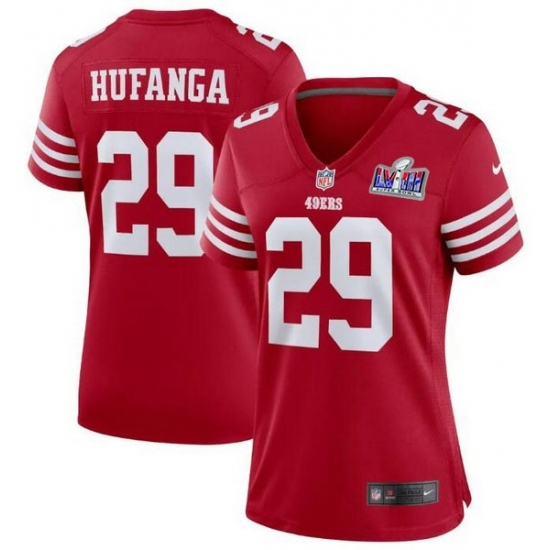 Women's San Francisco 49ers #29 Talanoa Hufanga Red 2023 F U S E With John Madden Vapor Limited Stitched Football 2024 Super Bowl LVIII Jersey - Ujersey