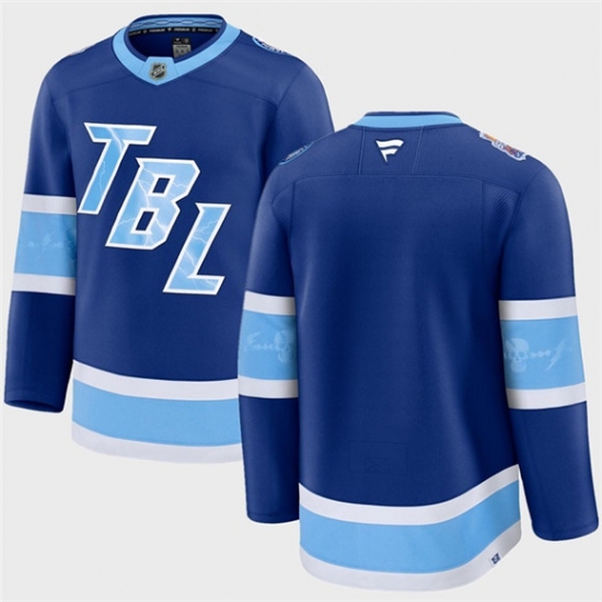 Men's Tampa Bay Lightning Blank Blue 2026 Stadium Series Stitched Jersey - Ujersey