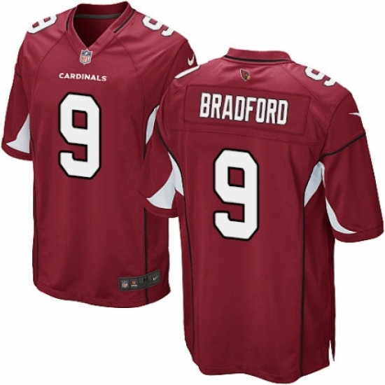 Men's Nike Arizona Cardinals #9 Sam Bradford Game Red Team Color NFL Jersey - Ujersey