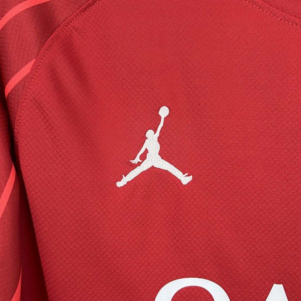 PSG Soccer Jersey Red Custom Long Sleeve Shirt 2025/26 - ujerseystore