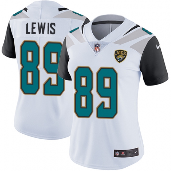 Women's Nike Jacksonville Jaguars #89 Marcedes Lewis Elite White NFL Jersey - Ujersey