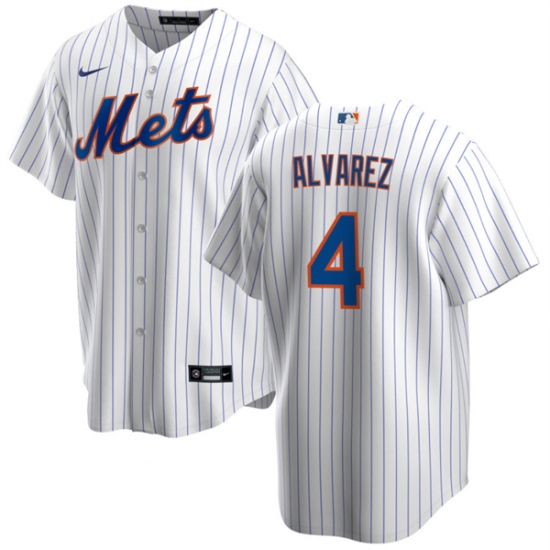 Men's New York Mets #4 Francisco álvarez White Cool Base Stitched Baseball Jersey - Ujersey