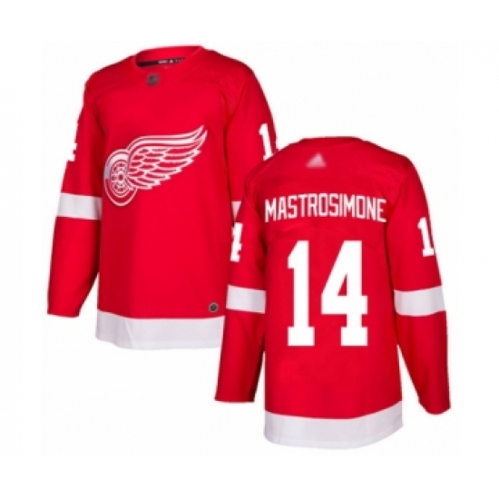 Men's Detroit Red Wings #14 Robert Mastrosimone Authentic Red Home Hockey Jersey - Ujersey