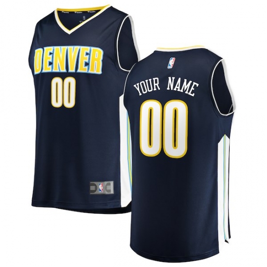 Men's Denver Nuggets Fanatics Branded Navy Fast Break Custom Replica Jersey - Icon Edition - Ujersey