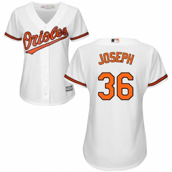 Women's Majestic Baltimore Orioles #36 Caleb Joseph Replica White Home Cool Base MLB Jersey - Ujersey
