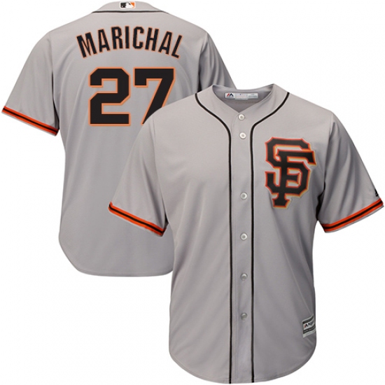 Men's Majestic San Francisco Giants #27 Juan Marichal Replica Grey Road 2 Cool Base MLB Jersey - Ujersey