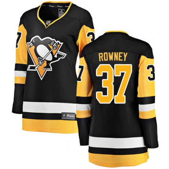 Women's Pittsburgh Penguins #37 Carter Rowney Fanatics Branded Black Home Breakaway NHL Jersey - Ujersey