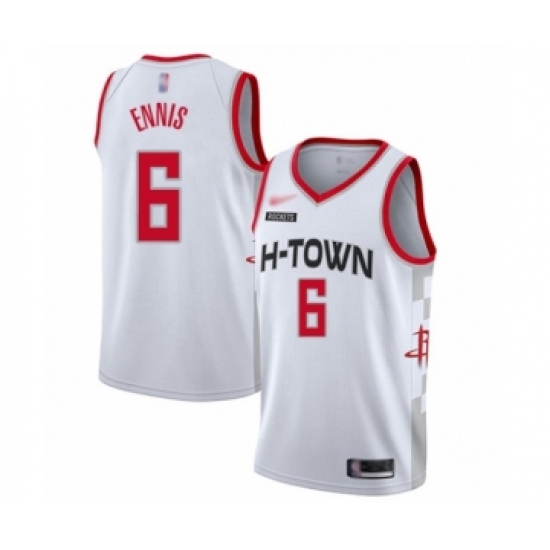 Women's Houston Rockets #6 Tyler Ennis Swingman White Basketball Jersey - 2019 20 City Edition - Ujersey