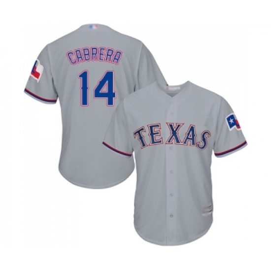 Youth Texas Rangers #14 Asdrubal Cabrera Replica Grey Road Cool Base Baseball Jersey - Ujersey