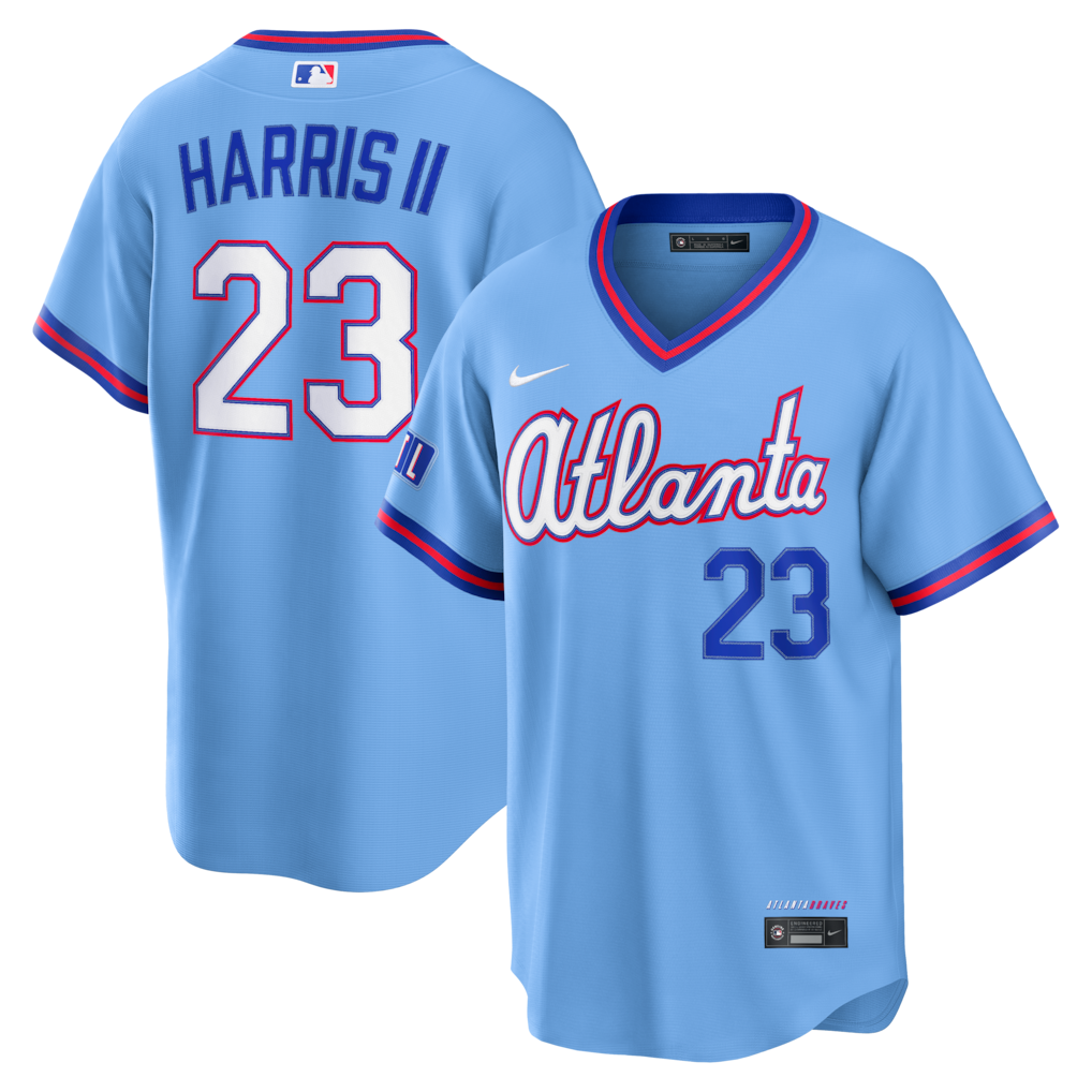 Men's Atlanta Braves Michael Harris II Nike Powder Blue 2026 City Connect Stadium Jersey - U-jersey