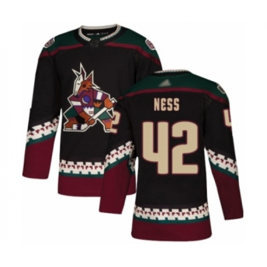 Men's Arizona Coyotes #42 Aaron Ness Authentic Black Alternate Hockey Jersey - Ujersey