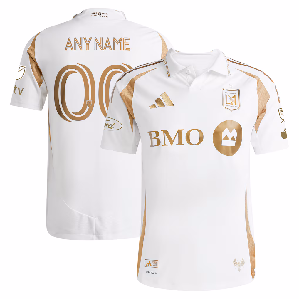 Men's LAFC adidas White 2025 Secondary Authentic Custom Jersey
