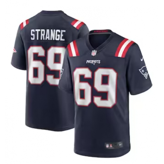 Men's New England Patriots #69 Cole Strange Nike Navy Player Game Jersey - Ujersey