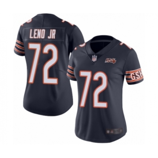 Women's Chicago Bears #72 Charles Leno Navy Blue Team Color 100th Season Limited Football Jersey - Ujersey