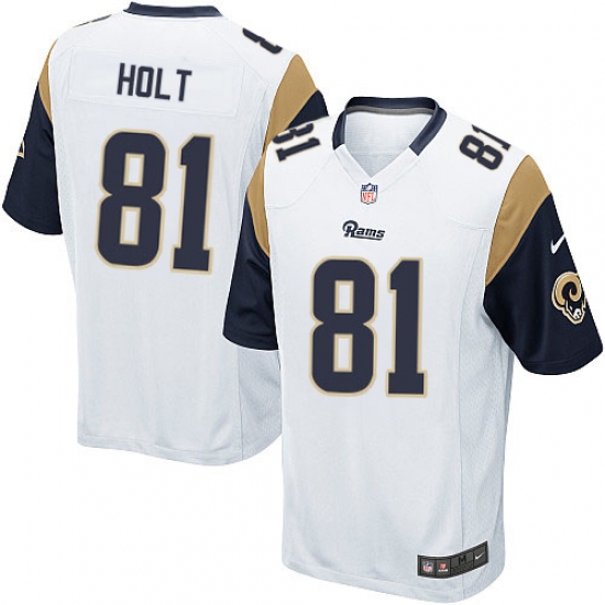 Men's Nike Los Angeles Rams #81 Torry Holt Game White NFL Jersey - Ujersey