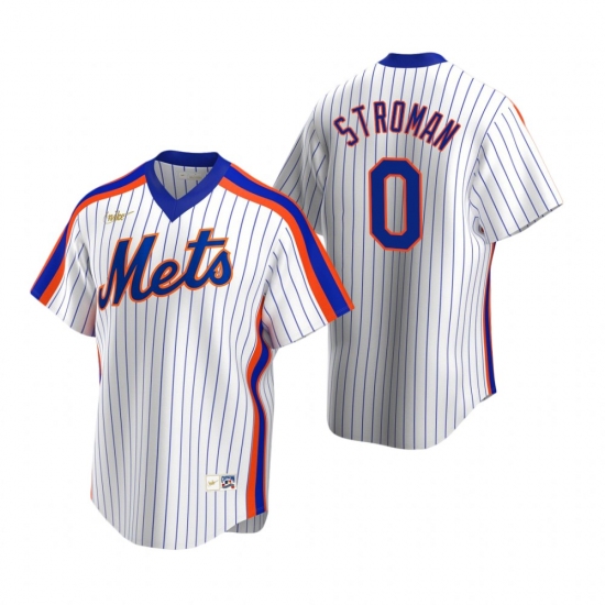 Men's Nike New York Mets #0 Marcus Stroman White Cooperstown Collection Home Stitched Baseball Jersey - Ujersey