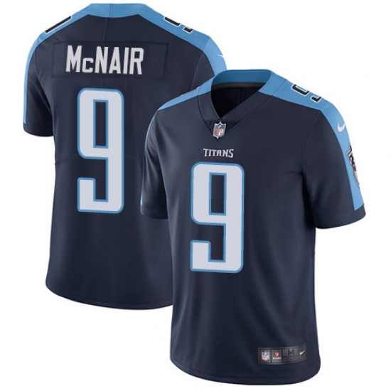 Men's Nike Tennessee Titans #9 Steve McNair Navy Blue Alternate Vapor Untouchable Limited Player NFL Jersey - Ujersey
