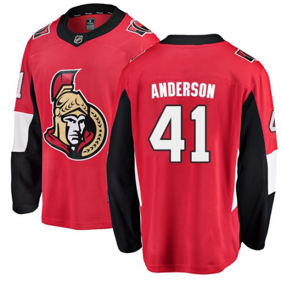 Men's Ottawa Senators #41 Craig Anderson Fanatics Branded Red Home Breakaway NHL Jersey - Ujersey