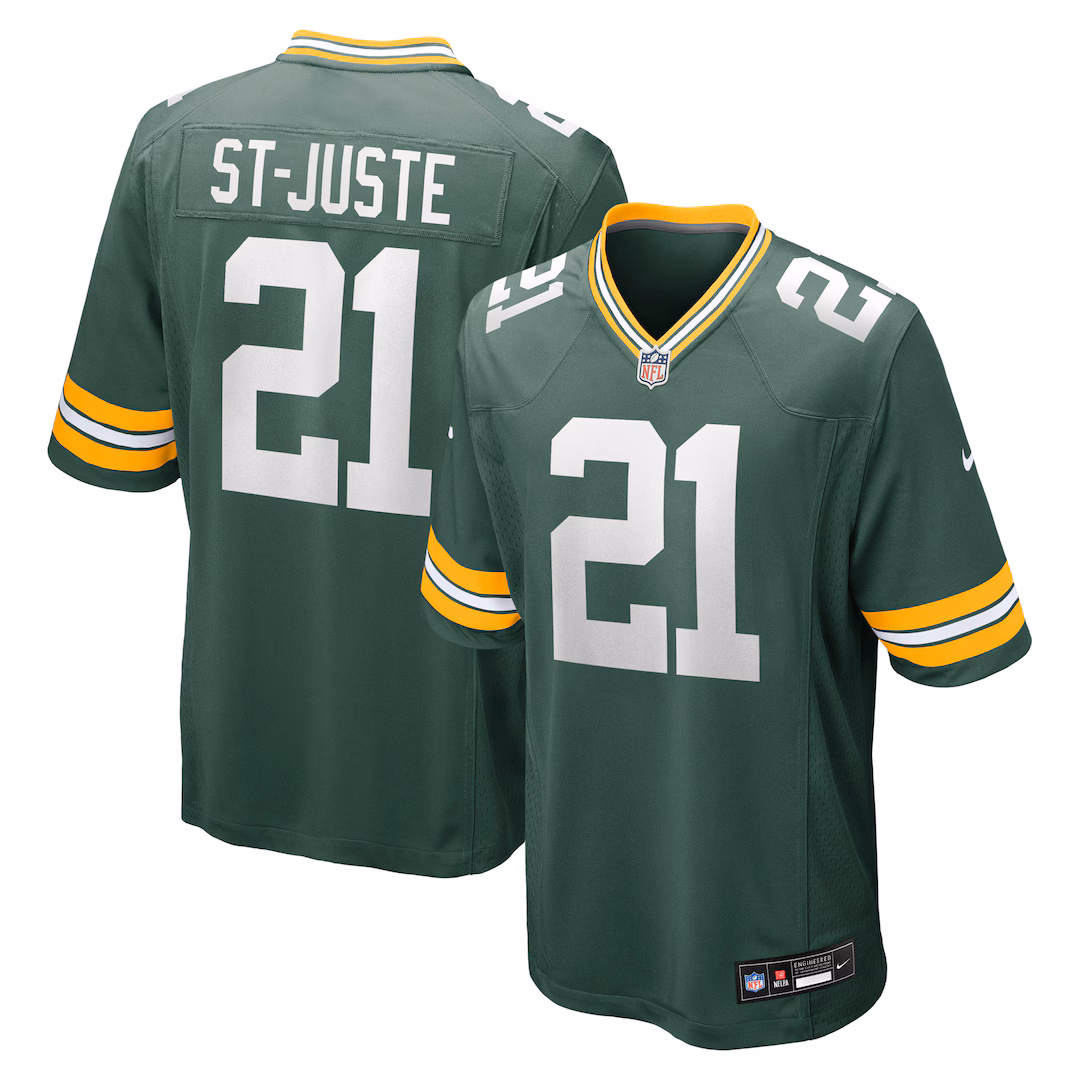 Men's Green Bay Packers Benjamin St-Juste Nike Green Team Game Jersey