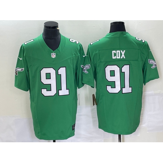 Men's Nike Philadelphia Eagles #91 Fletcher Cox Green 2023 F.U.S.E. Vapor Limited Throwback Stitched Football Jersey - Ujersey