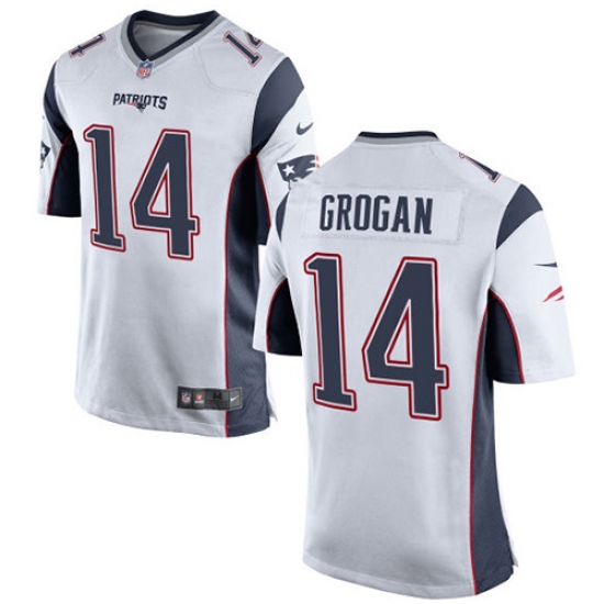 Men's Nike New England Patriots #14 Steve Grogan Game White NFL Jersey - Ujersey
