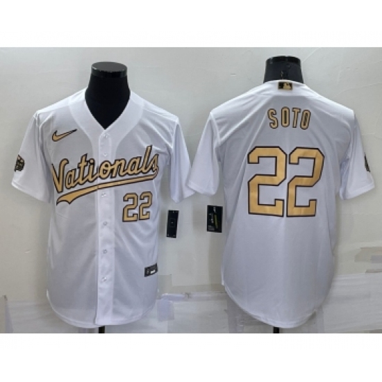 Men's Washington Nationals #22 Juan Soto Number White 2022 All Star Stitched Cool Base Nike Jersey - Ujersey